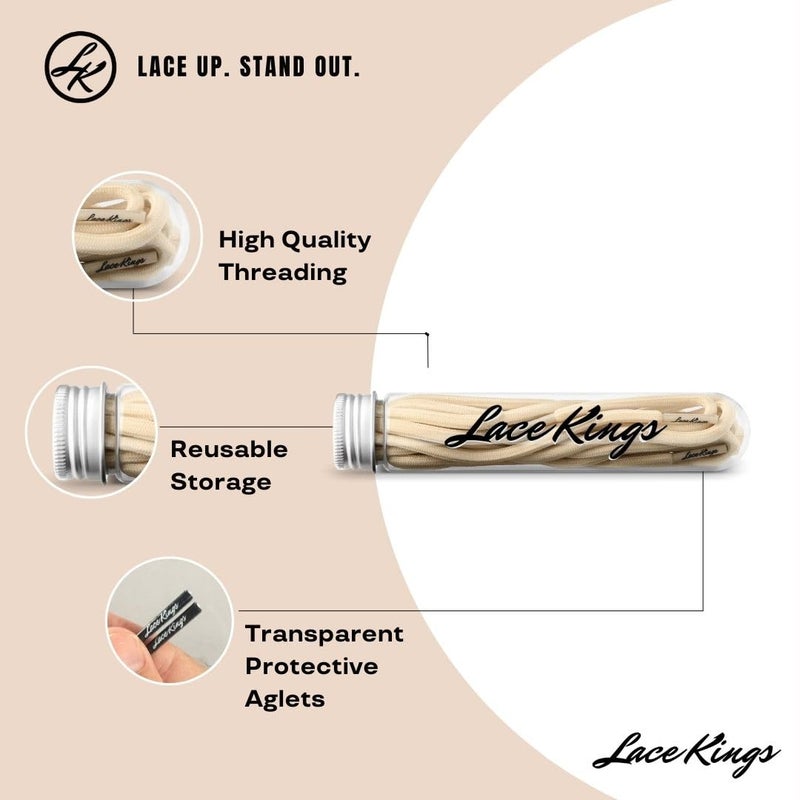 Lace Kings رباط حذاء كينغز الدائري (تان - 45 بوصة) - Image 2